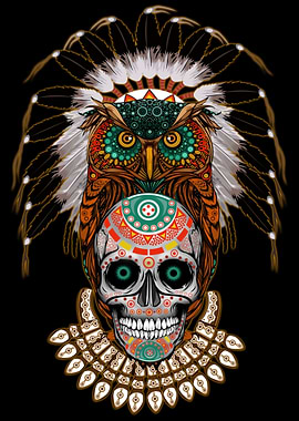 Indian native owl skull