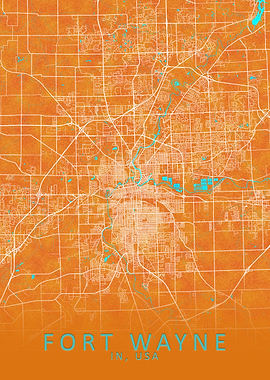 Fort Wayne IN USA City Map