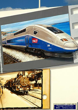 Modern and old trains