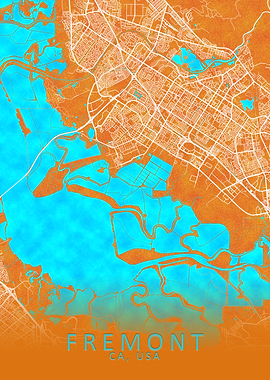 Fremont CA USA city map