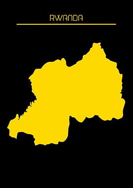 Rwanda Map Gold