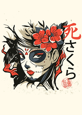 Sugar skull girl asian