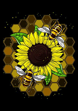 Hippie Sunflower Bees