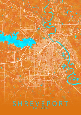 Shreveport LA USA City Map