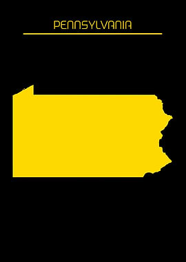 Pennsylvania Map Gold