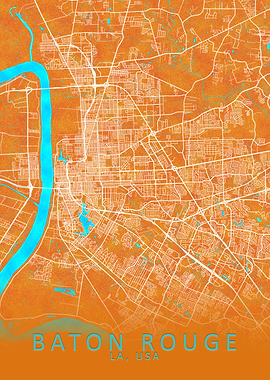 Baton Rouge LA USA Map