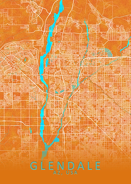 Glendale AZ USA City Map