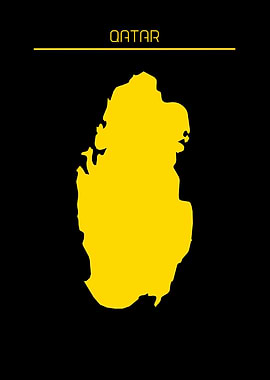 Qatar Map Gold