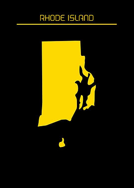 Rhode Island Map Gold