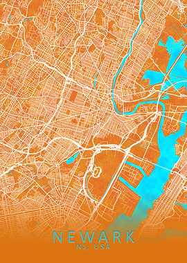Newark NJ USA City Map