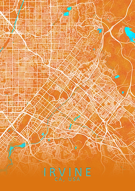 Irvine CA USA City Map