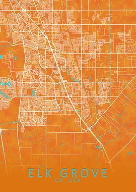 Elk Grove CA USA City Map