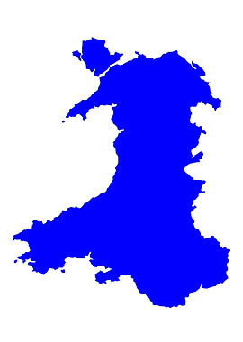 Silhouette Map Of Wales