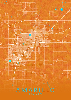 Amarillo TX USA City Map