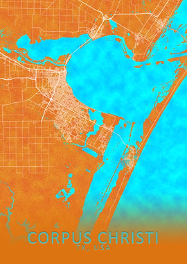 Corpus Christi TX USA Map