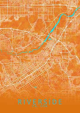 Riverside CA USA City Map
