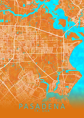 Pasadena TX USA City Map