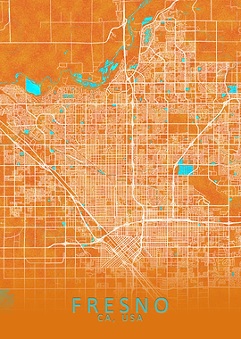 Fresno CA USA City Map