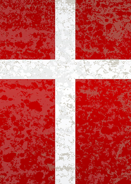 Flag of Denmark Grunge