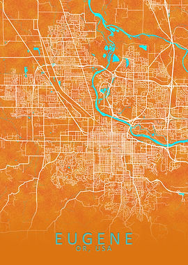 Eugene OR USA City Map