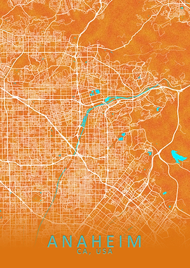 Anaheim CA USA City Map