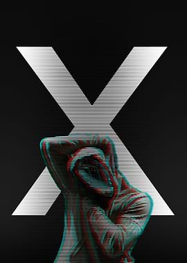 Glitch man in cyberpunk