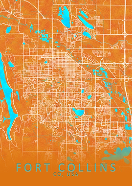 Fort Collins CO USA Map