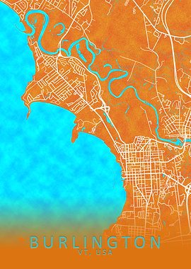 Burlington VT USA City Map