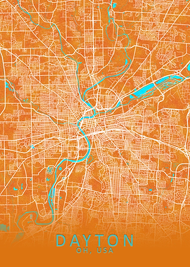 Dayton OH USA City Map