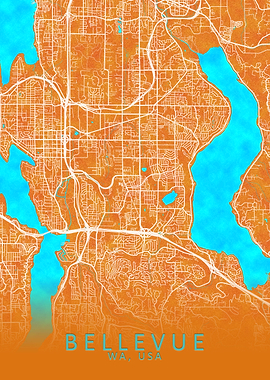 Bellevue WA USA City Map