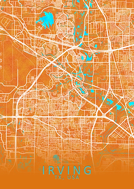 Irving TX USA City Map