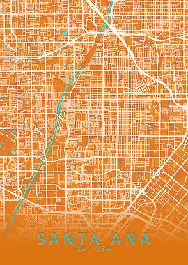 Santa Ana CA USA City Map