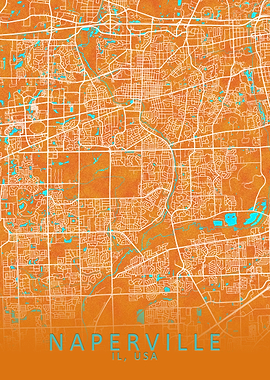 Naperville IL USA City Map