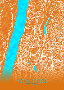 Yonkers NY USA City Map