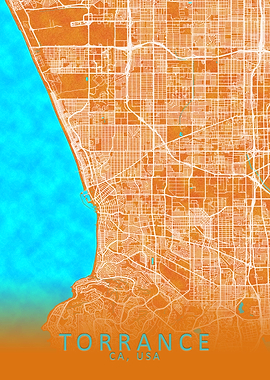 Torrance CA USA City Map