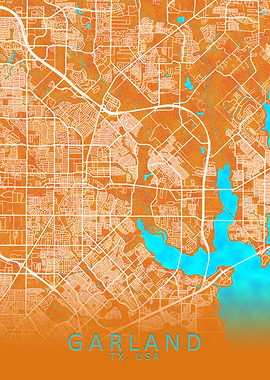 Garland TX USA City Map
