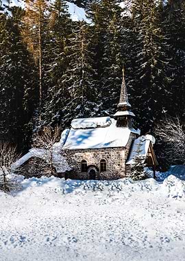 Church in the snow