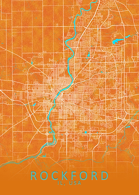 Rockford IL USA City Map