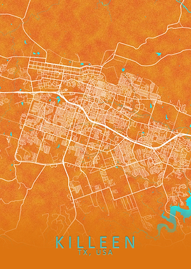 Killeen TX USA City Map