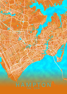 Hampton VA USA City Map