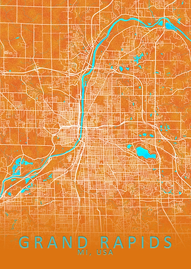 Grand Rapids MI USA Map