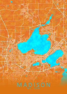 Madison WI USA City Map