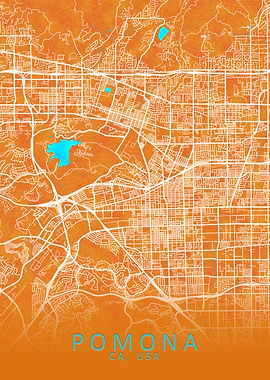 Pomona CA USA City Map