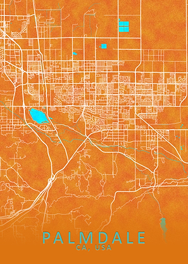 Palmdale CA USA City Map