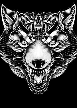 Angry Wolf Ornate
