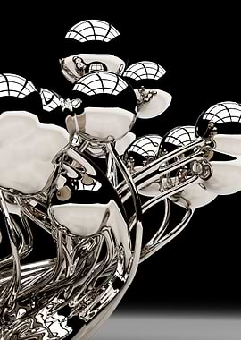 Polished metal sculpture