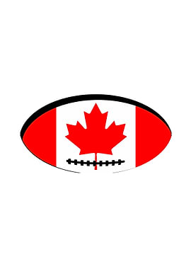 Canadian Flag Rugby Ball