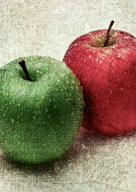 Wet Apples Green And Red