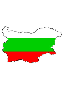 Bulgarian Flag On Outline