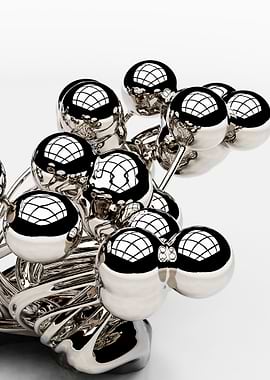 Polished metal sculpture